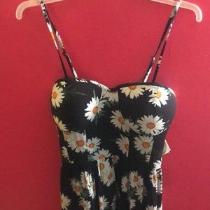 sun dress, spaghetti straps, sunflower pattern, never worn with tags.